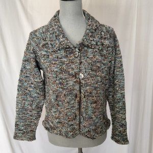 Wind River Multicolor Chunky Knit Button Sweater Cardigan Size M.